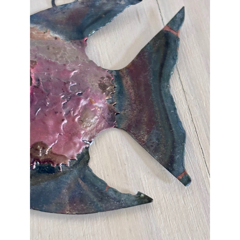 Vintage Brutalist Mixed Metal Angel Fish Wall Art Set 3 Made in Mexico MCM Folk - Picture 10 of 11